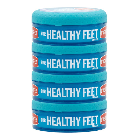 O'Keeffe's for Healthy Feet Foot Cream, Guaranteed Relief for Extremely Dry, Cracked Feet, Instantly Boosts Moisture Levels, 3.2 Ounce Jar, (Pack of 4)