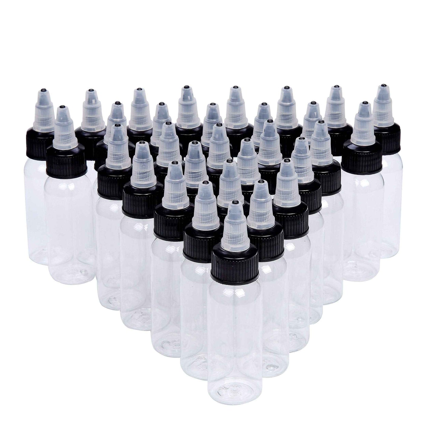 new star tattoo 30ml Empty Tattoo Ink Bottles, 30pcs 1oz Tattoo Twist Cap Plastic Clear Transparent Tattoo Pigment Container Bottle 1oz,30ml Tattoo Squeeze Bottles (30pcs)