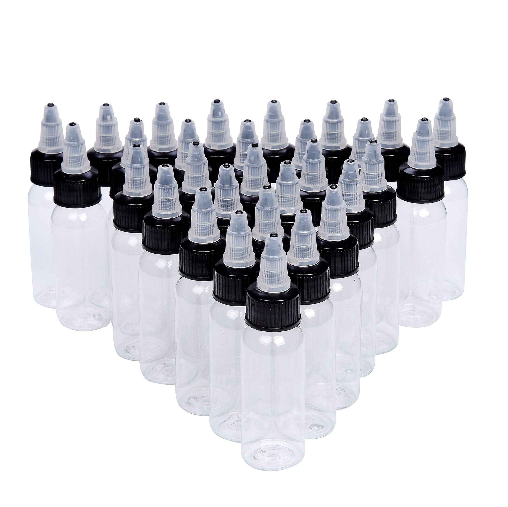 new star tattoo 30ml Empty Tattoo Ink Bottles, 30pcs 1oz Tattoo Twist Cap Plastic Clear Transparent Tattoo Pigment Container Bottle 1oz,30ml Tattoo Squeeze Bottles (30pcs)