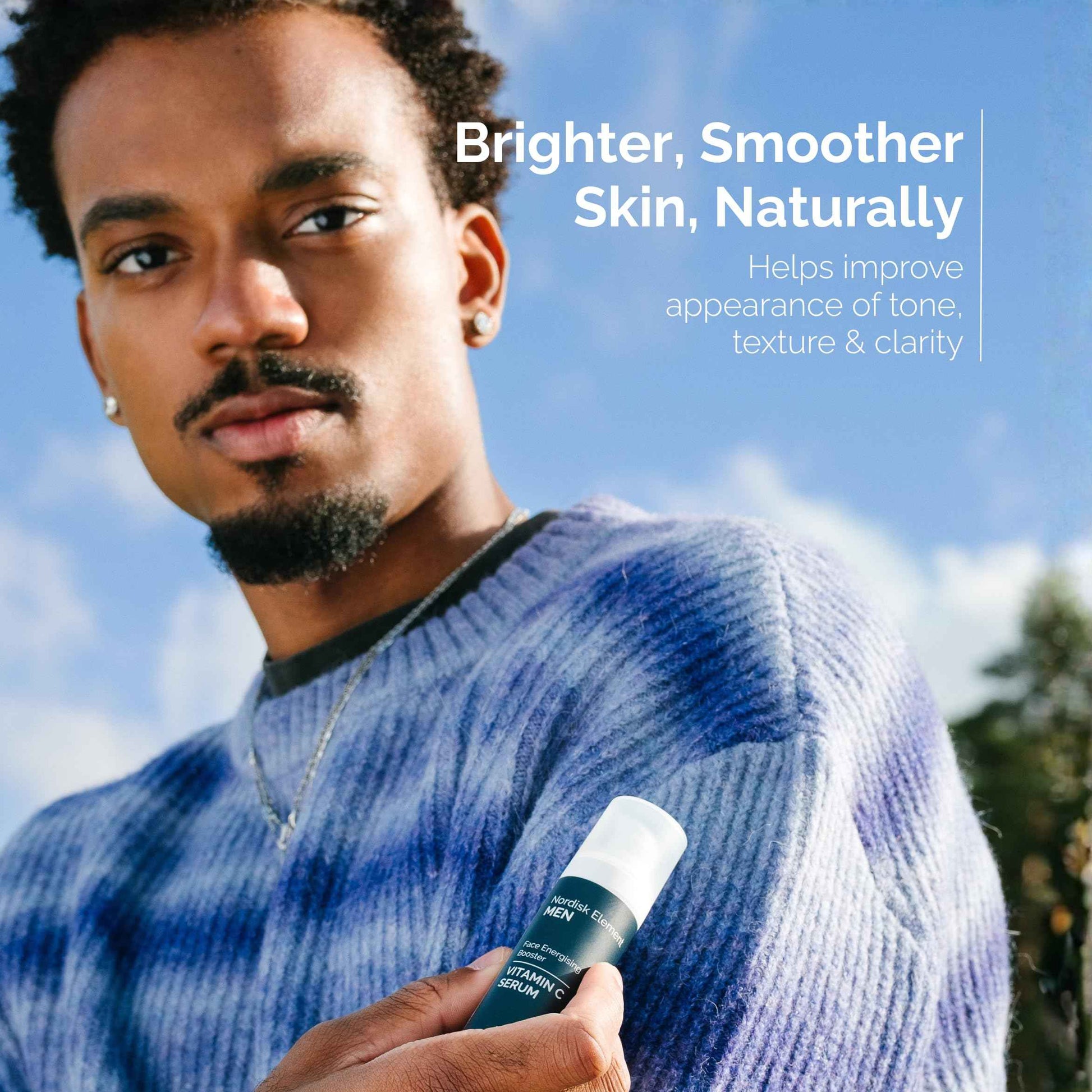 Nordisk Element Vitamin C Face Serum for Men with Hyaluronic Acid – Brightening Anti-Aging Face Serum for Dark Spots, Uneven Tone, and Wrinkles – Hydrating Daily Moisturizer with Citrus Aroma, 1 Fl Oz