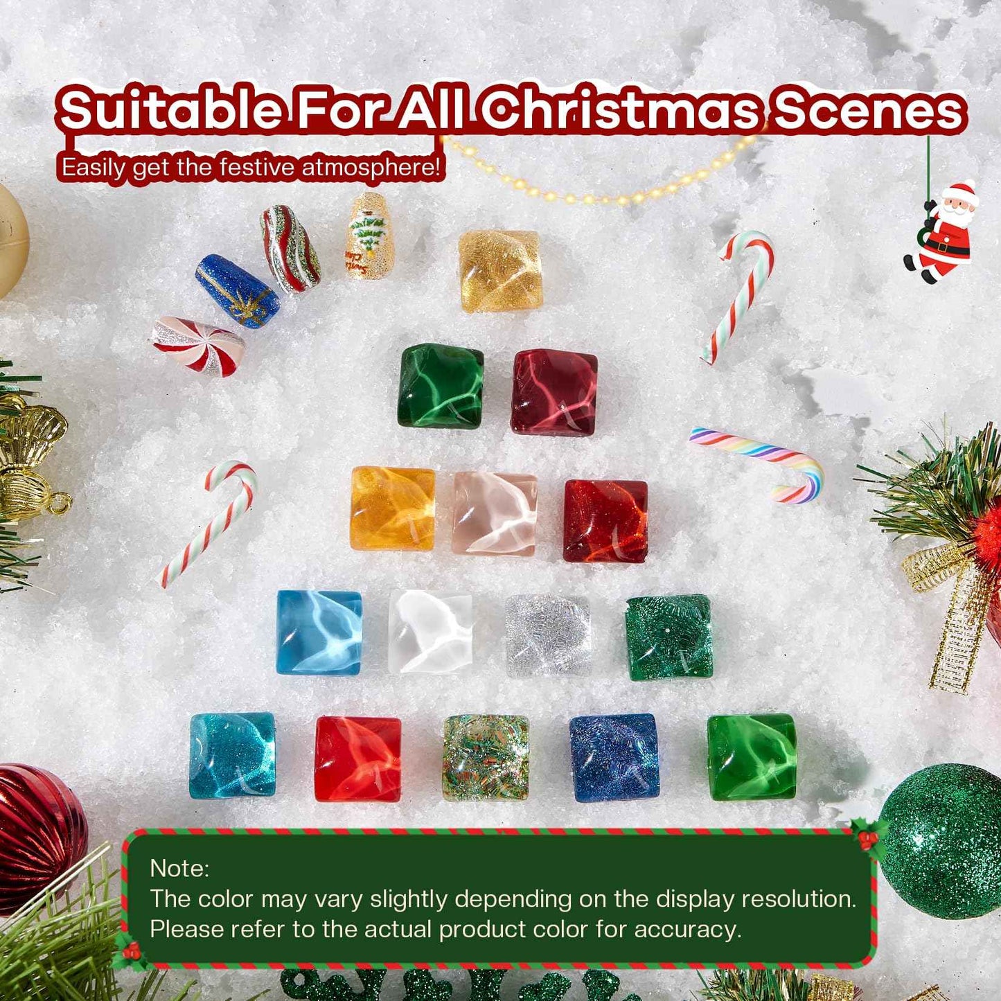 Morovan Christmas Nail Polish Set: 2025 Glitter Gifts Ideas Red Green Gold Silver Fingernail Polish Kit Winter Quick Dry Regular Nail Polish Pack Manicure for Women Girls Holiday Party