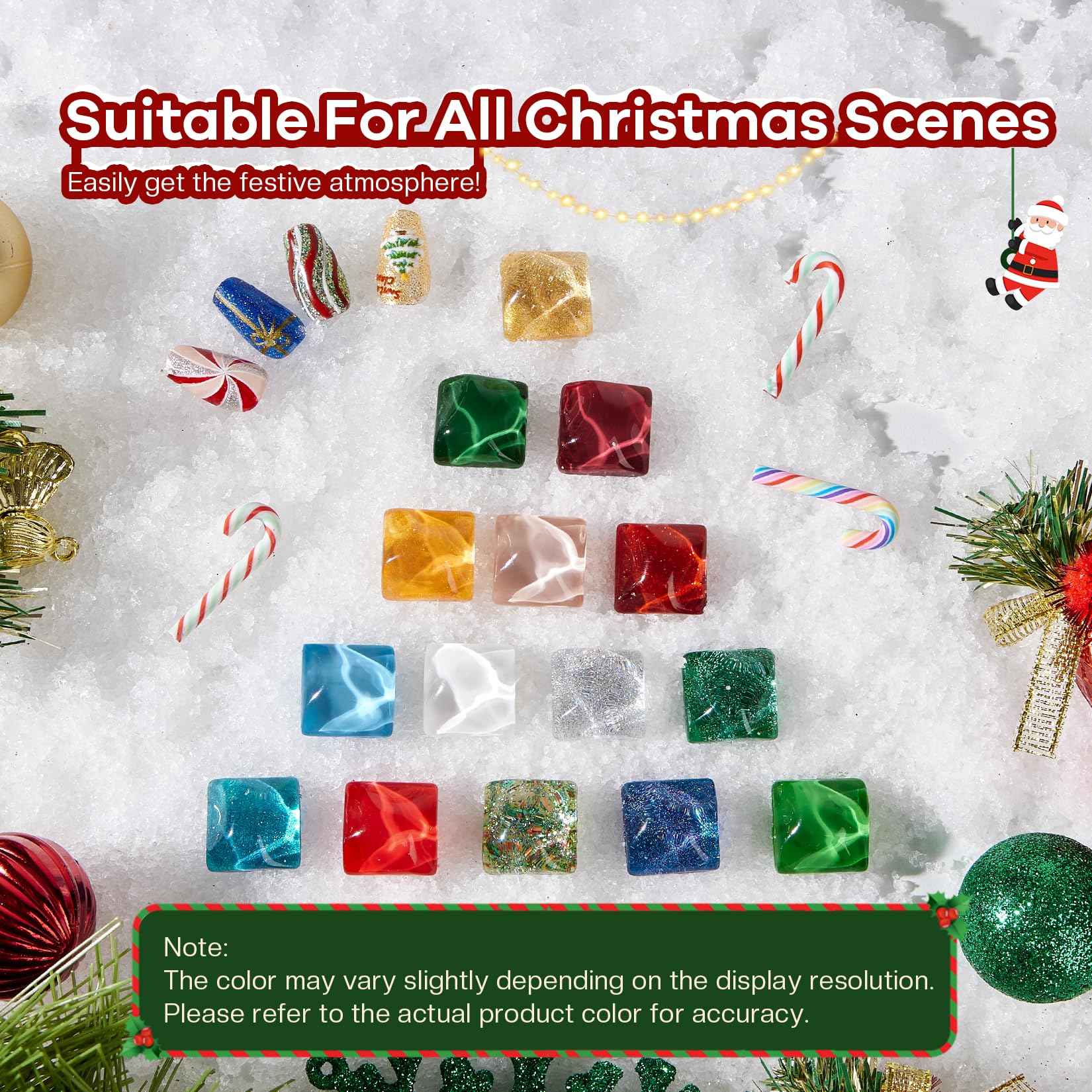 Morovan Christmas Nail Polish Set: 2025 Glitter Gifts Ideas Red Green Gold Silver Fingernail Polish Kit Winter Quick Dry Regular Nail Polish Pack Manicure for Women Girls Holiday Party