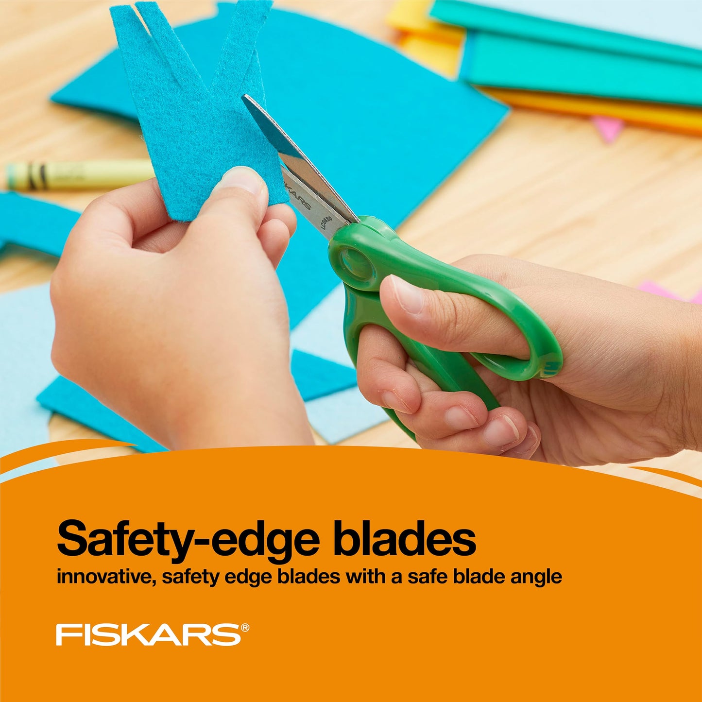 Fiskars 5" Pointed-Tip Scissors for Kids Ages 4-7, Scissors for School or Crafting, Back to School Supplies, Turquoise