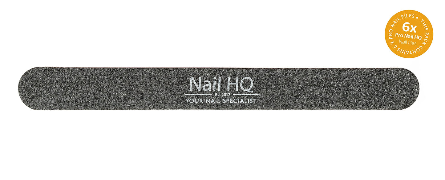 NAIL HQ Professional Nail Files x 6,Black