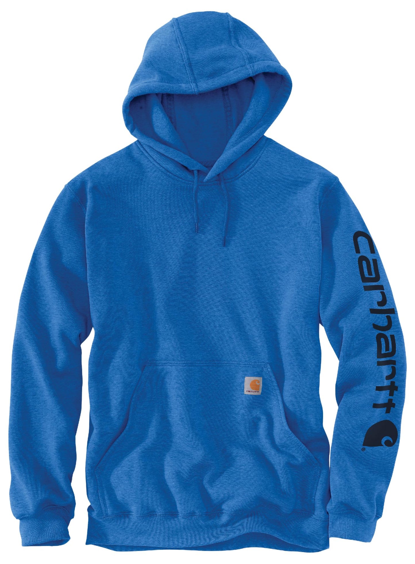 Carhartt Men's Loose Fit Midweight Logo Sleeve Graphic Sweatshirt, Beacon Blue Heather