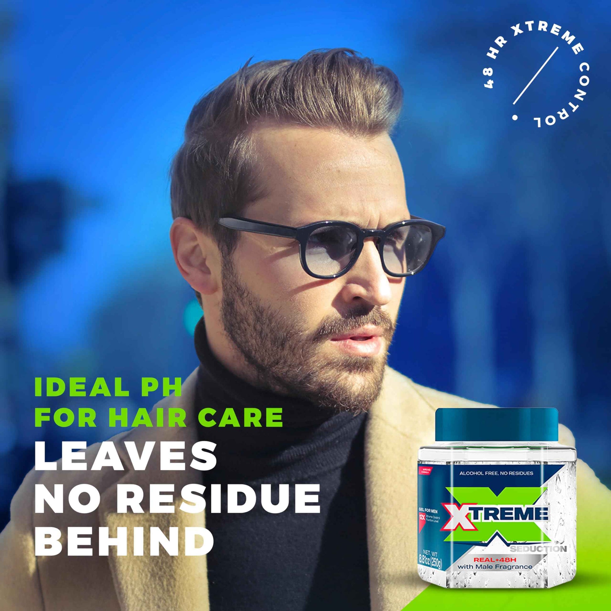 Xtreme Gel Seduction Styling Hair Gel For Men With Aloe Vera and 48-Hours Control, 8.81 oz (Pack of 12)