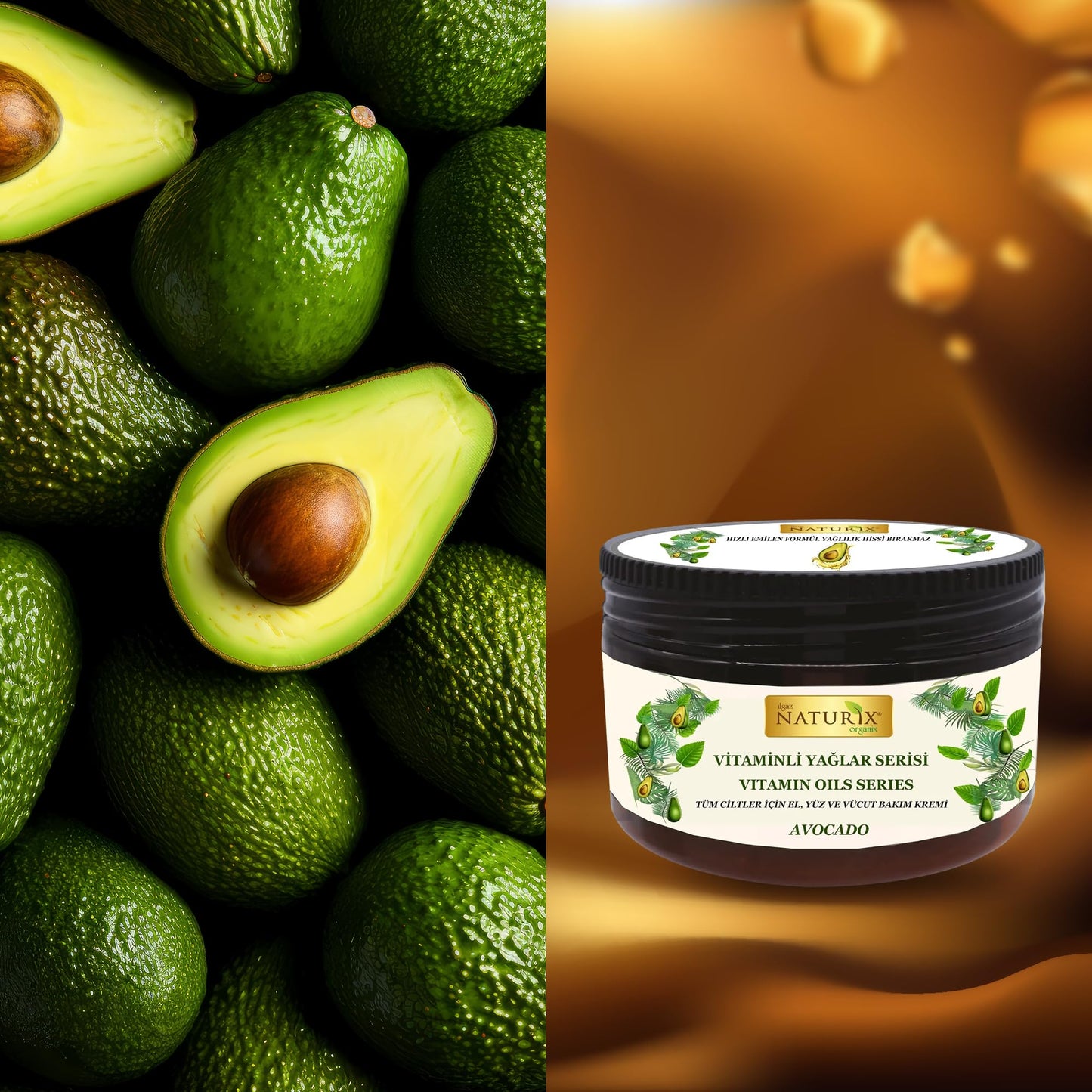 Hand Face and Body Cream with A-D-E Vitamin Avocado | Nourishing Care Normal to Dry Skin Lotion | Intensive Moisturizer Cream