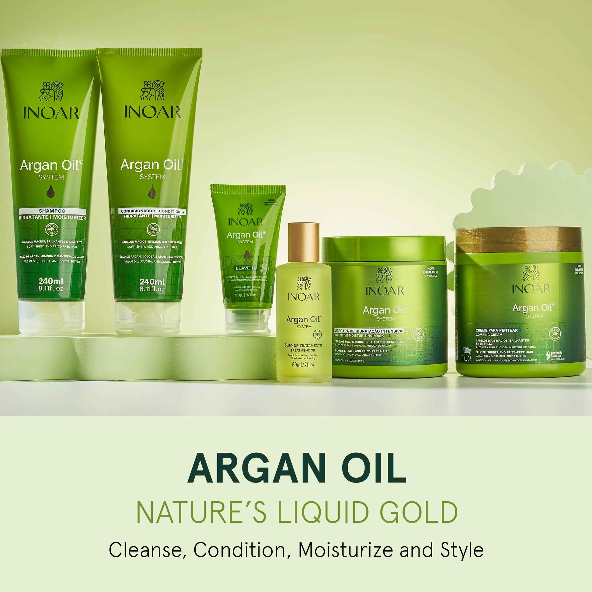 INOAR Argan Oil Hair Mask Hidratante Deep Moisture & Repair Treatment, 17.64 Fl Oz