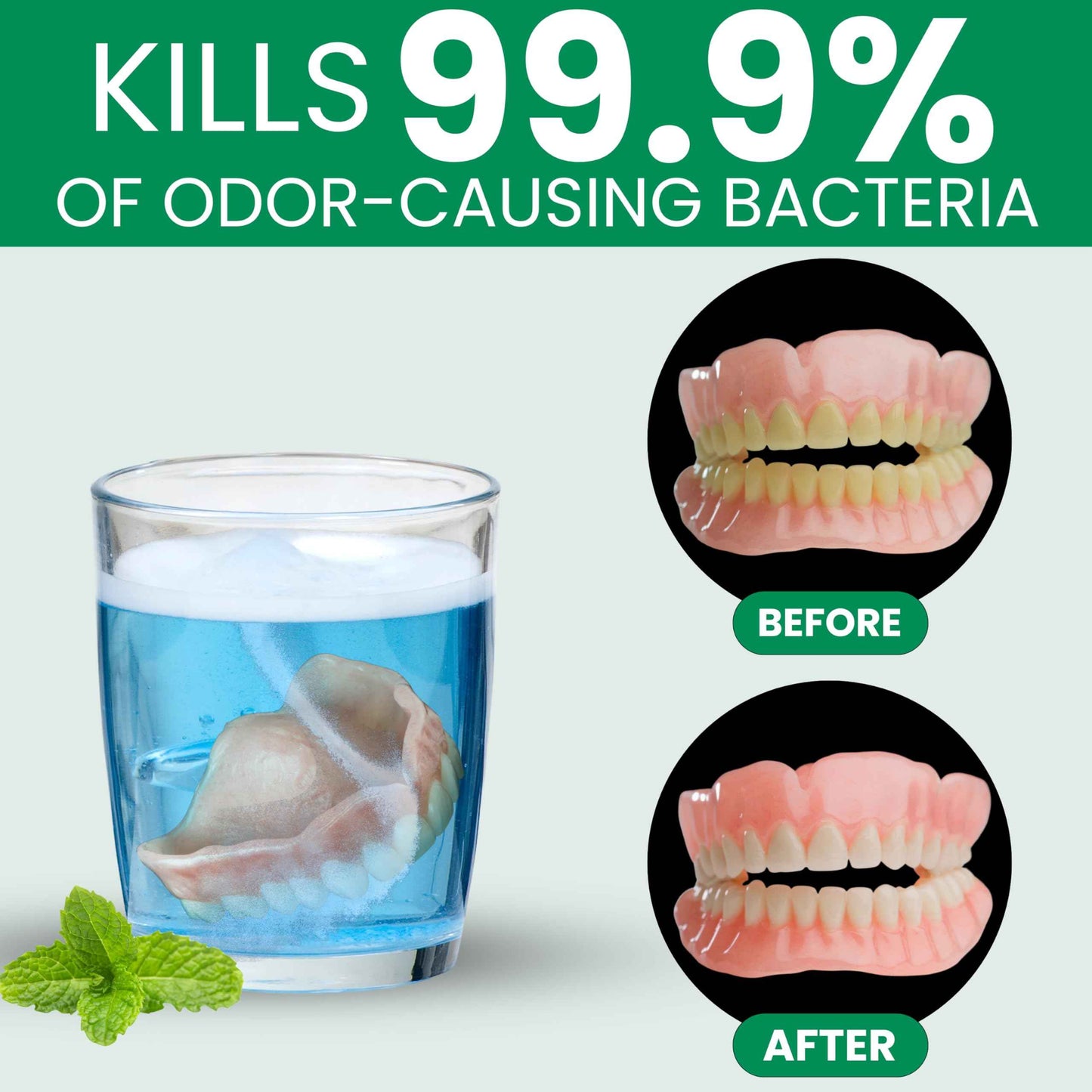 Protech Denture Cleaner 7g (3-Month Supply) Denture Cleanser Foils for Retainers, Nightguards, Mouthguards, and Dentures, Nicotine, Coffee and Iron Cleaning Foils, No Tablets, Long Lasting Packets