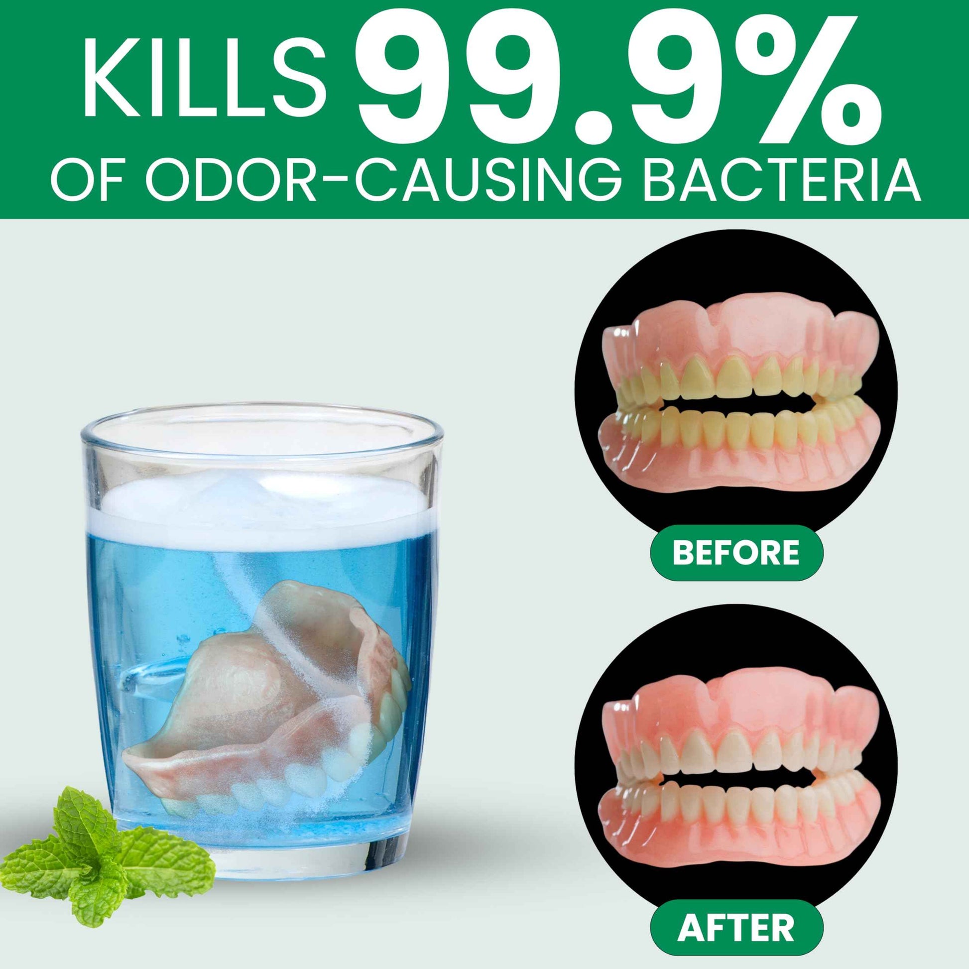 Protech Denture Cleaner 7g (3-Month Supply) Denture Cleanser Foils for Retainers, Nightguards, Mouthguards, and Dentures, Nicotine, Coffee and Iron Cleaning Foils, No Tablets, Long Lasting Packets