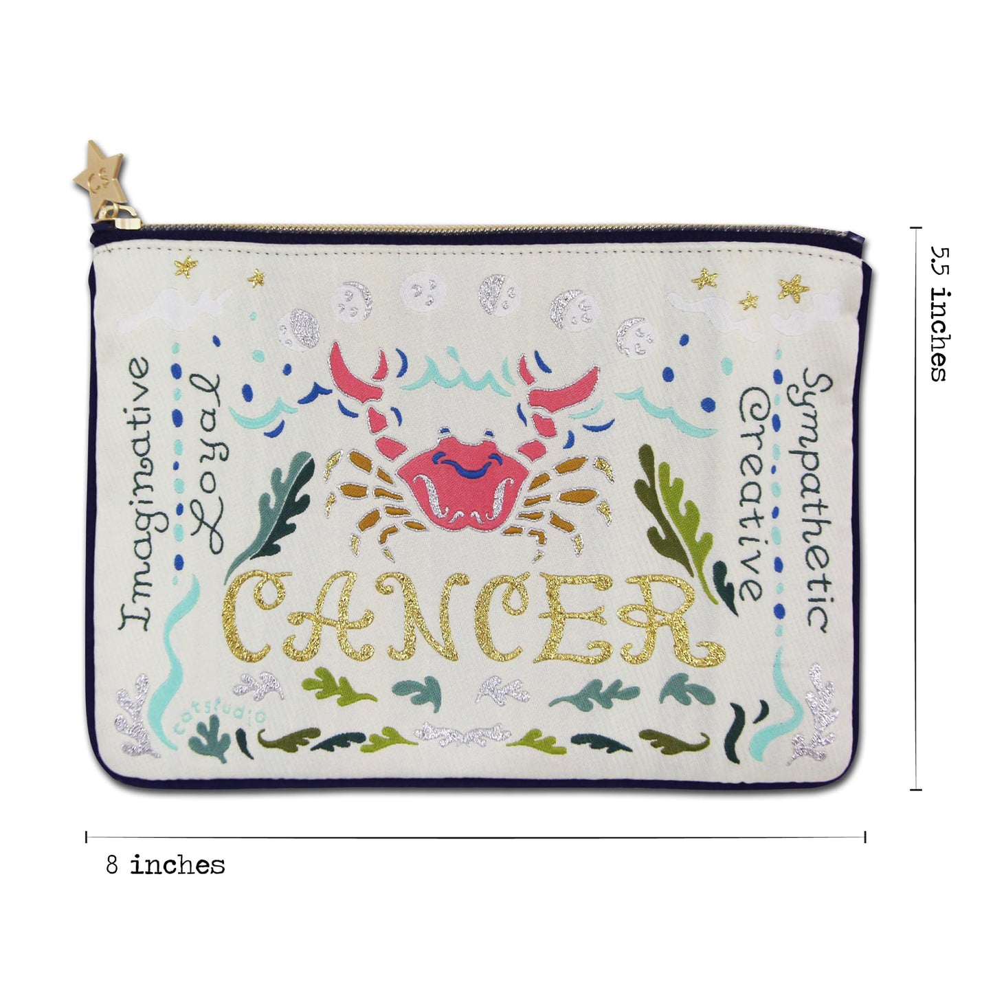 Catstudio Astrology Zipper Pouch, Pisces Zodiac Sign, Celebrate February & March Birthdays with Travel Toiletry Bag, Ideal Gift for Pisces, Makeup Bag, Dog Treat Pouch, or Travel Purse Pouch