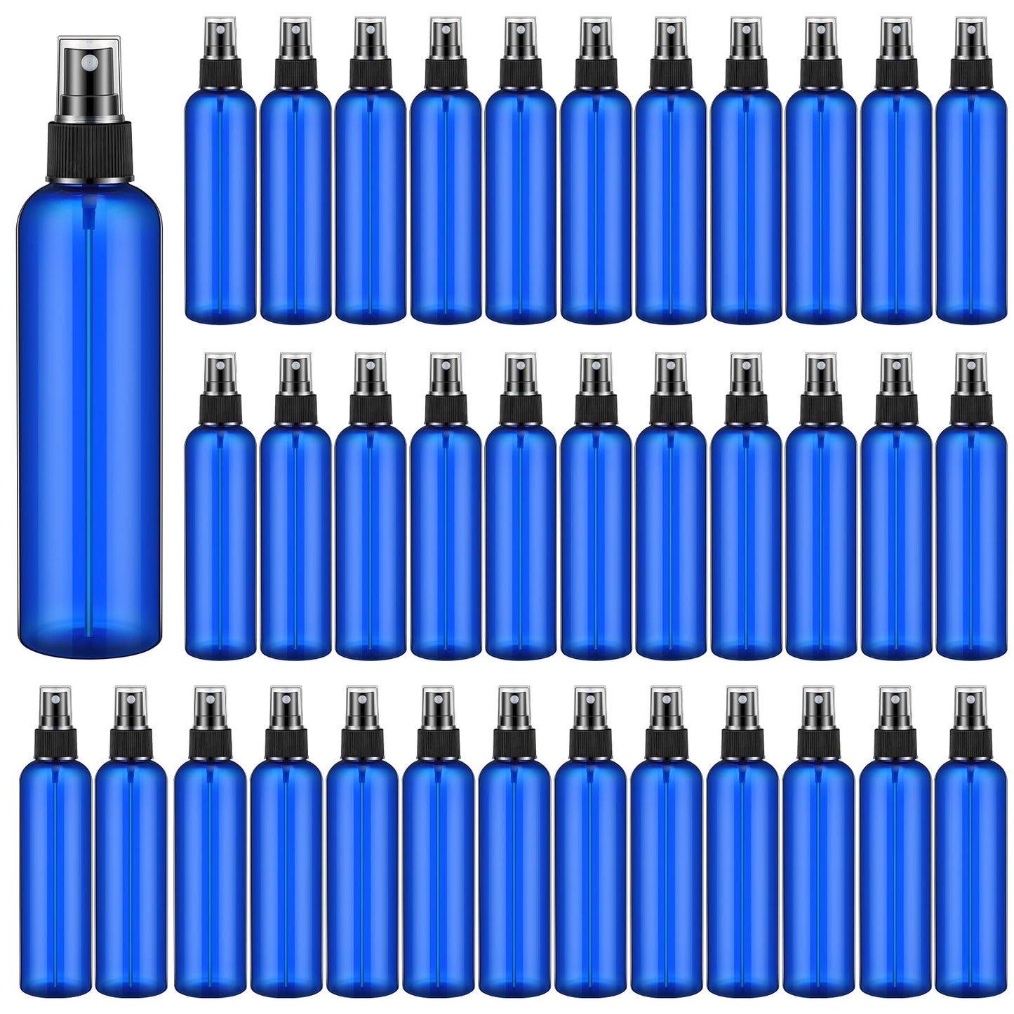 Eccliy 32 Pcs 8 oz Spray Bottles Fine Mist Spray Bottles Clear Empty Plastic Travel Bottles Refillable Mist Sprayer with Spray Cap for Oils Travel Perfumes(Blue,Colored)