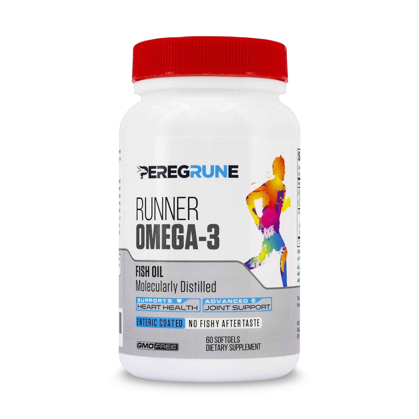 PEREGRUNE Runner Omega 3 Fish Oil – Triple Strength Nutritional Sport Supplement - Helps Support Heart & Joint Health for Running with Omega- EPA & DHA - 1000 mg, 1 Month Capsules for Men and Women