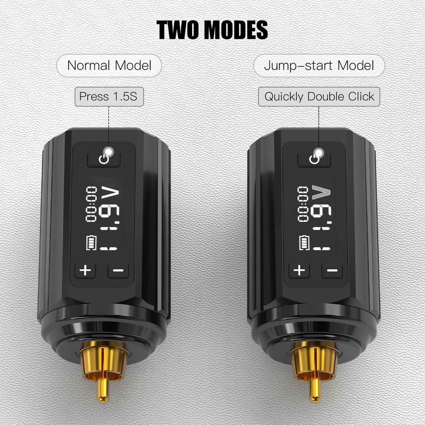 Wormhole Tattoo Power Supply for Tattoo Machine Wireless Tattoo Pen 1,200mAh Capacity Power Supply RCA Connector WB16