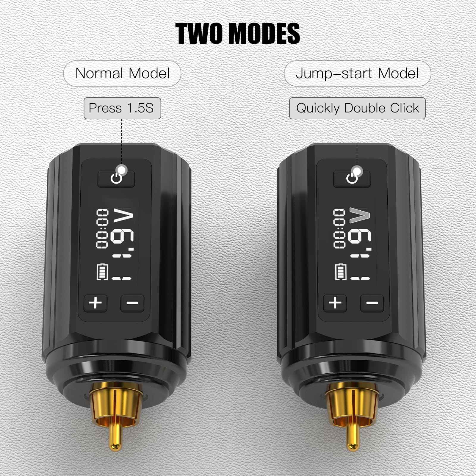 Wormhole Tattoo Power Supply for Tattoo Machine Wireless Tattoo Pen 1,200mAh Capacity Power Supply RCA Connector WB16