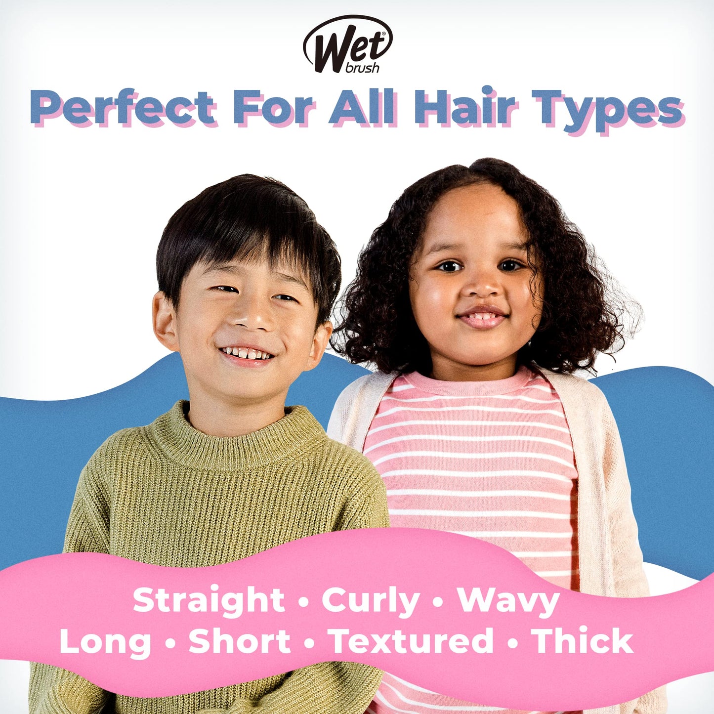 Wet Brush Kids Detangler Hair Brushes - Kitty Cherry (Sweet Treats) - Midi Detangling Brush with Ultra-Soft IntelliFlex Bristles Glide Through Tangles with Ease - Pain-Free Comb for All Hair Types