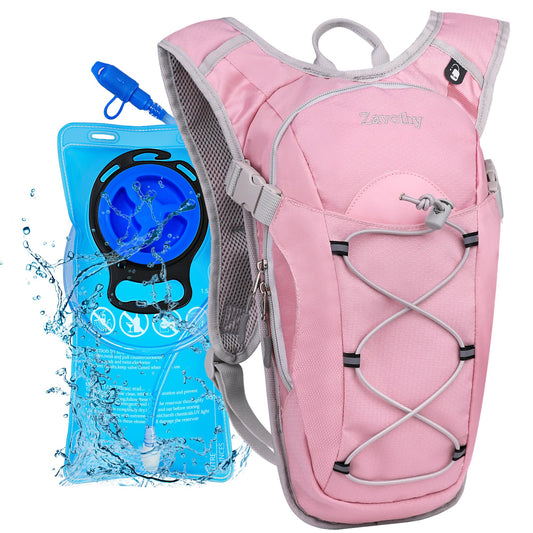 Zavothy Lightweight Hydration Backpack with 2L Water Bladder Water Backpack Hydration Pack for Cycling Running Biking Hiking Backpack Pink