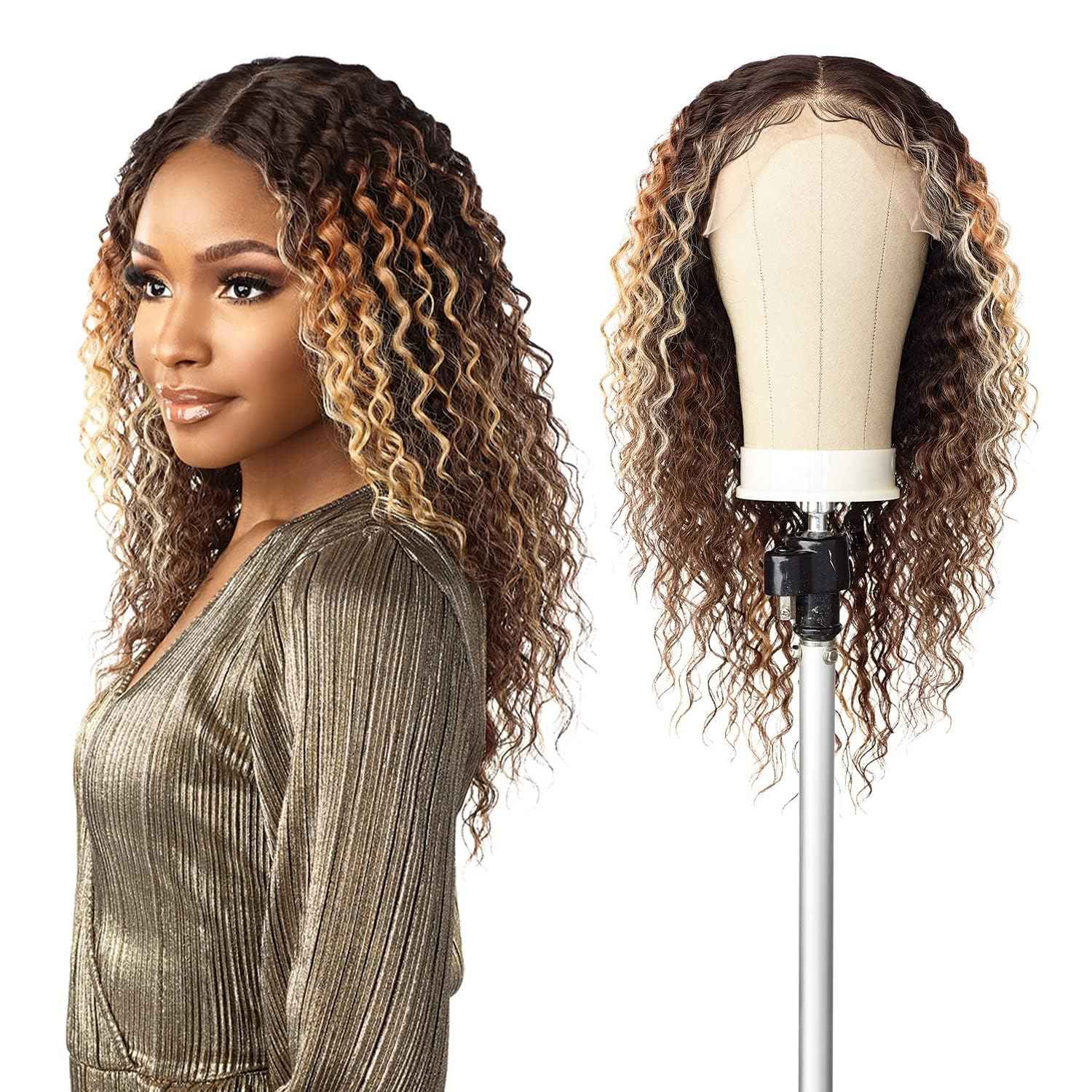 Sensationnel Butta Lace Wigs - Unit 19 Extra Wide 5 Inch Deep Parting Synthetic Preplucked Hairline Glueless Lacefront (1 JETBLACK)