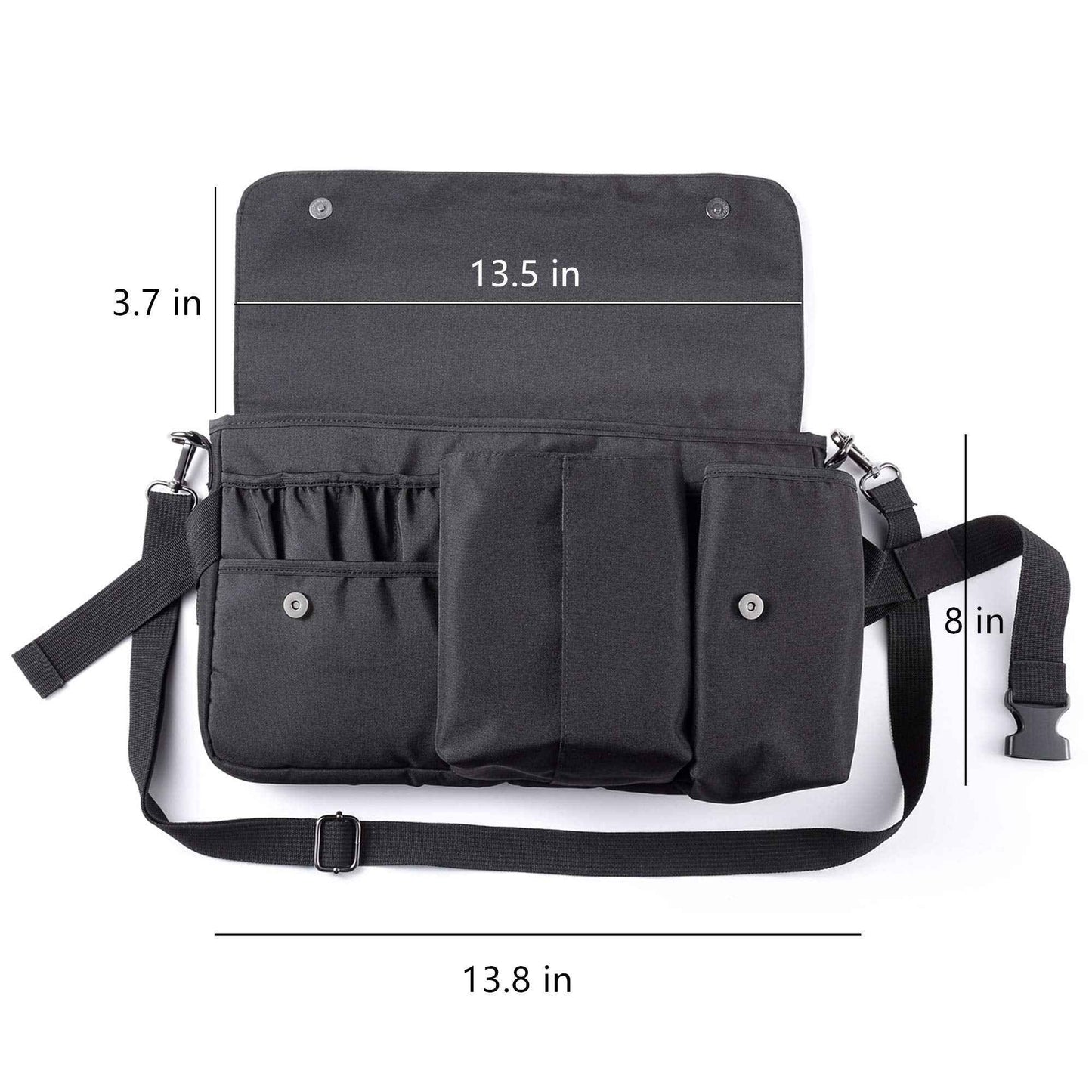 Rownyeon Professional Cosmetic Makeup Brush Bag Case Portable Cosmetic Brush Holder Organizer with Artist Adjustable Belt Strap(Brushes Not Included)