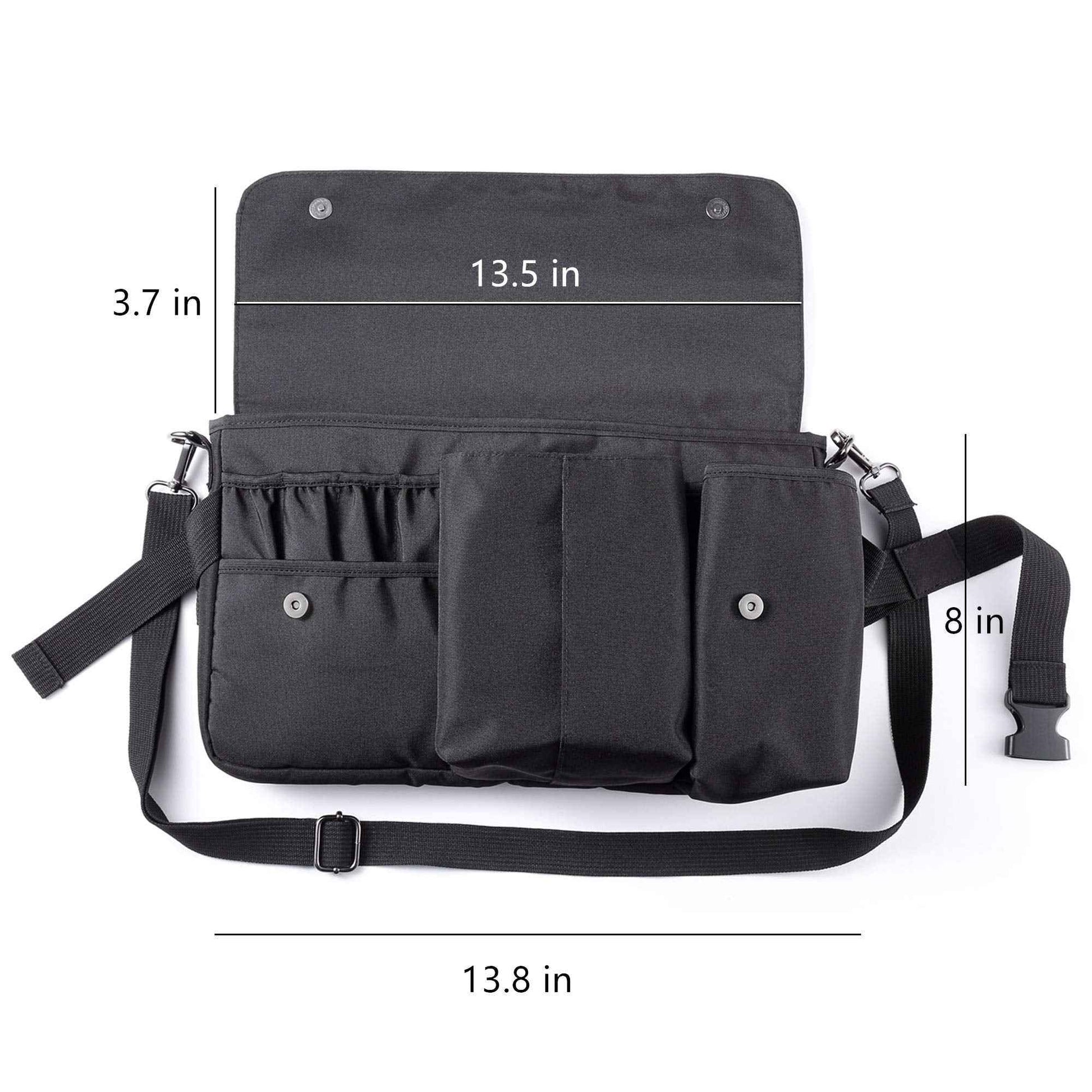 Rownyeon Professional Cosmetic Makeup Brush Bag Case Portable Cosmetic Brush Holder Organizer with Artist Adjustable Belt Strap(Brushes Not Included)