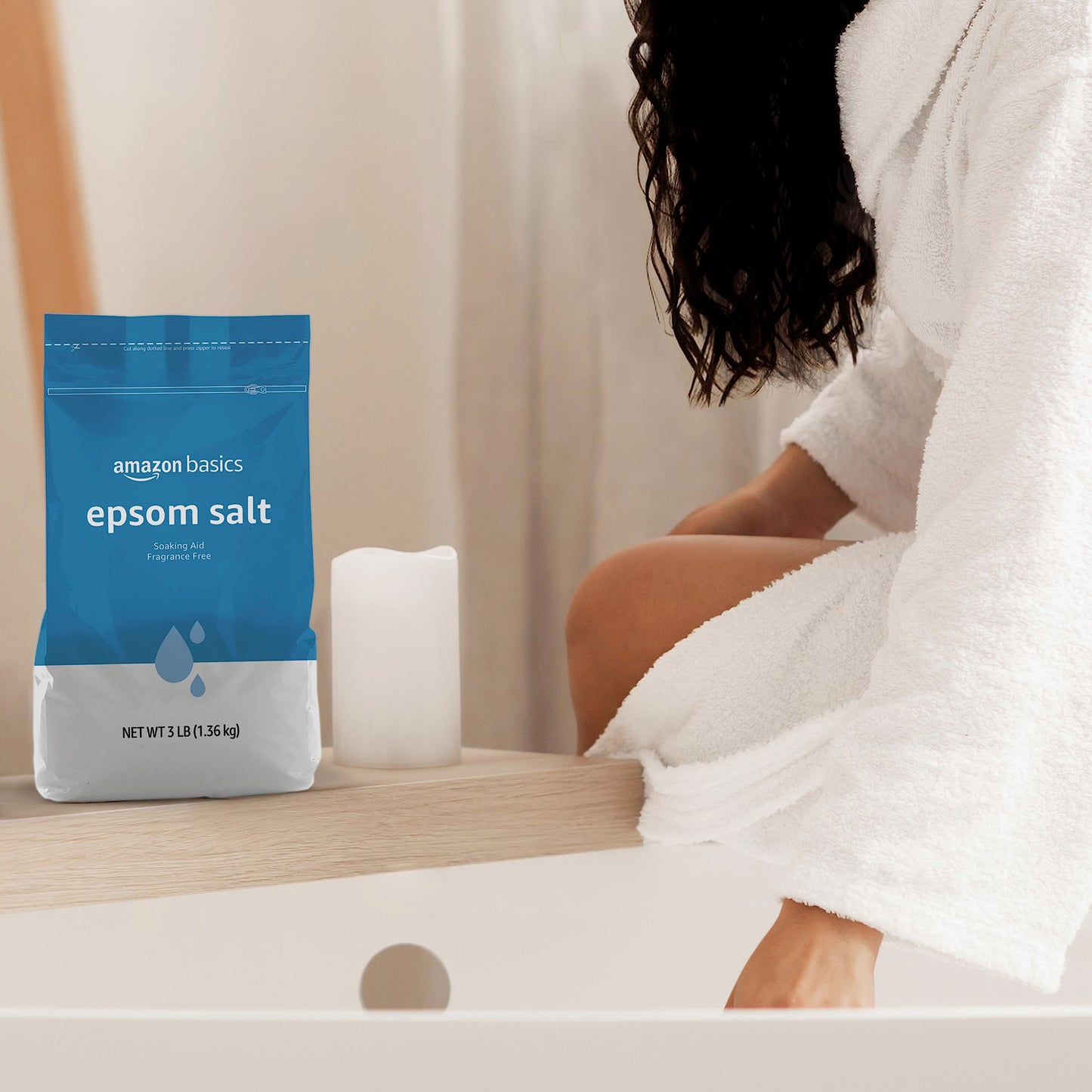 Amazon Basics Epsom Salt Soak, Magnesium Sulfate USP, 3 Pound, 1-Pack