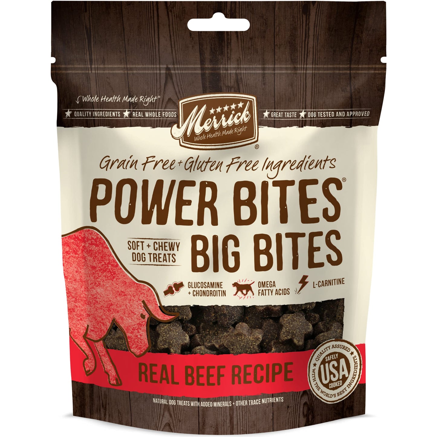 Merrick Power Bites Natural Grain Free Gluten Free Soft & Chewy Chews Dog Treats