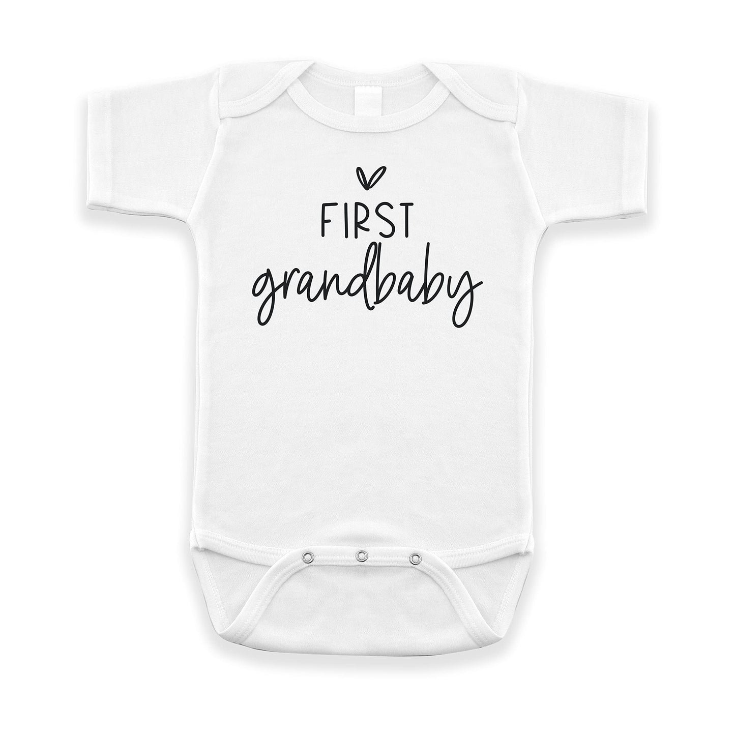 Pregnancy Announcement Infant Bodysuit First Grandbaby Gift for Grandparents | New Baby Surprise (0-3 month, White)