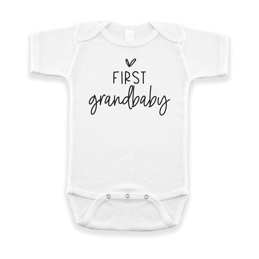 Pregnancy Announcement Infant Bodysuit First Grandbaby Gift for Grandparents | New Baby Surprise (0-3 month, White)