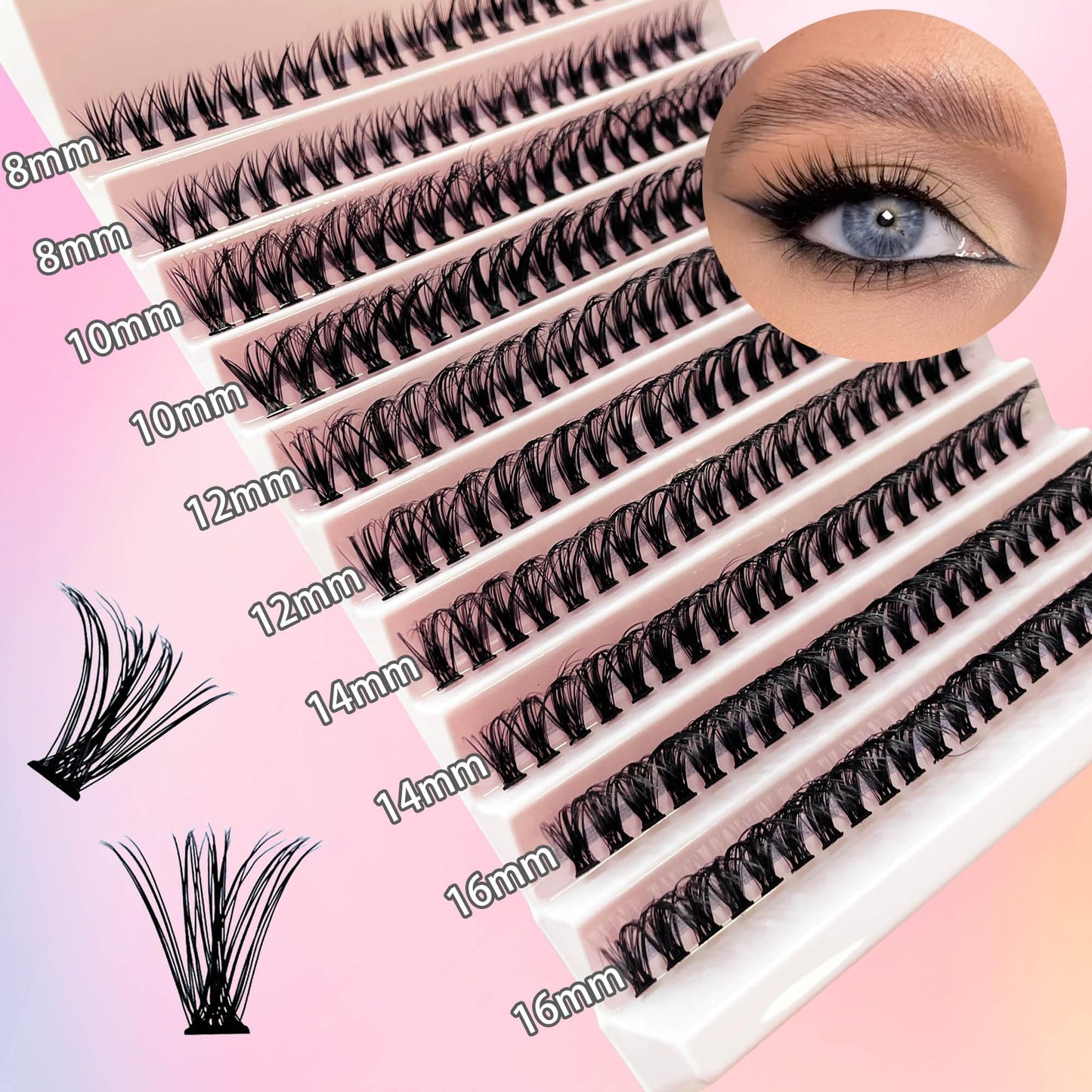 Lash Extension Kit D Curl Lash Clusters WHYBRAW Eyelash Extension Kit with 7 Days Long Lasting Bond Lash Bond and Seal 120 Pcs Natural Individual Lashes Kit with Cluster Lash Tweezers