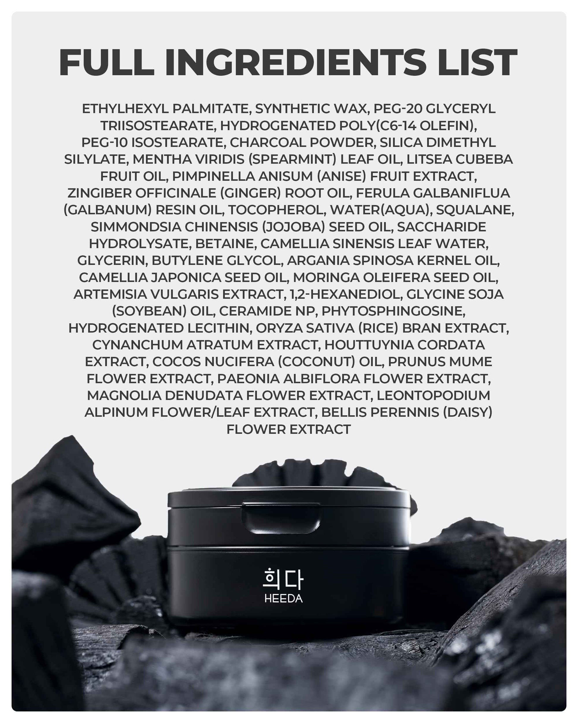 HEEDA Charcoal Cleansing Balm, All in One Nourishing, Hydrating Makeup Melting Remover for Dry & Sensitive Skin, Korean Beauty Face Wash Cleanser 3.38 fl.oz