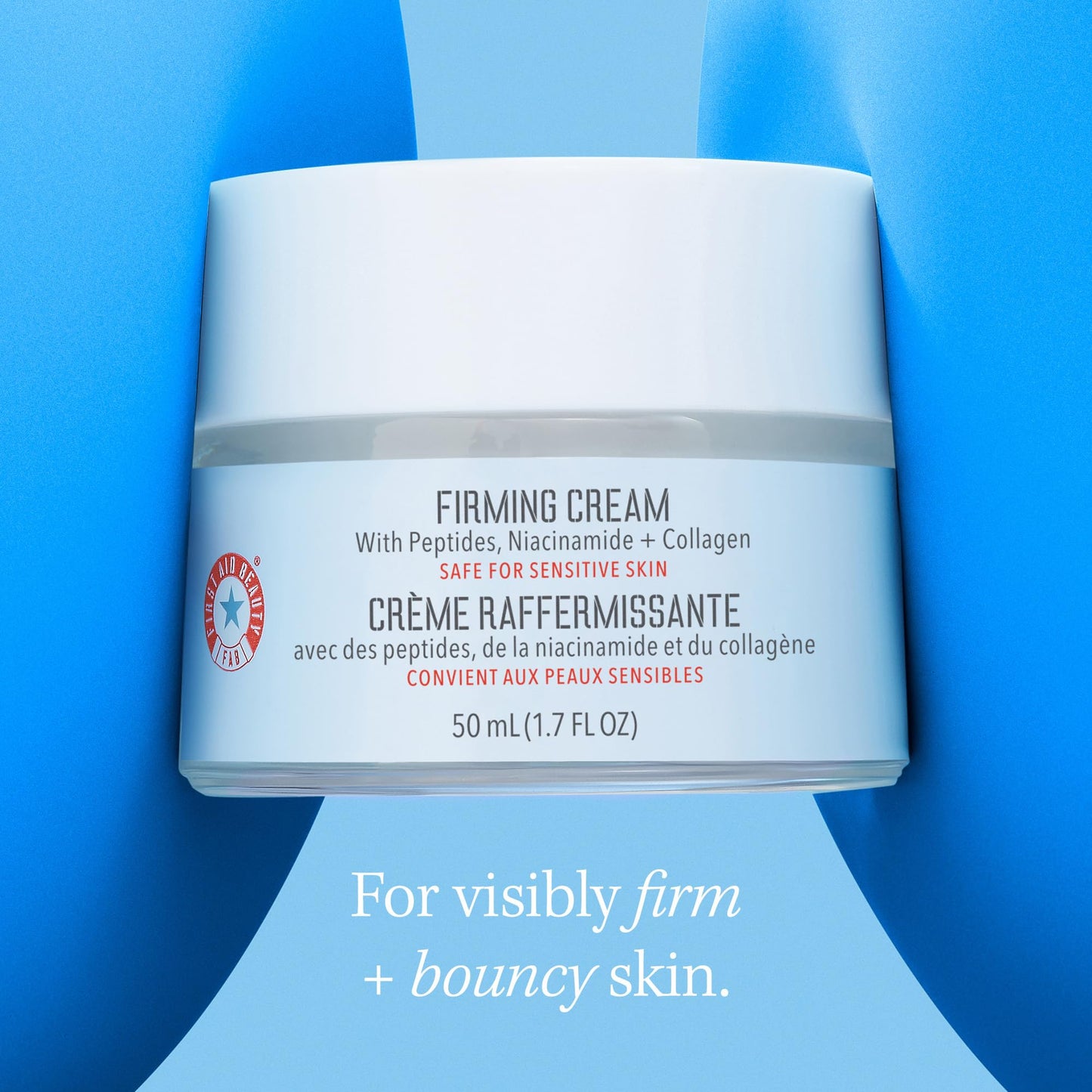 First Aid Beauty Firming Collagen Cream with Collagen, Peptides and Niacinamide – Day + Night Anti-Aging Face Moisturizer – 1.7 fl oz