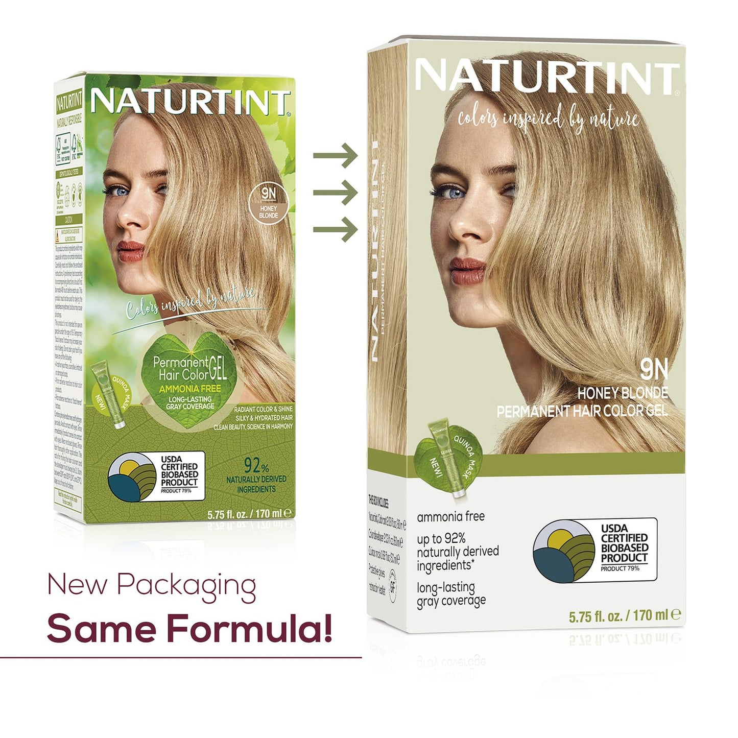 Naturtint Permanent Hair Color, 9N Honey Blonde, Plant Enriched, Ammonia Free, Long Lasting Gray Coverage and Radiante Color, Nourishment and Protection