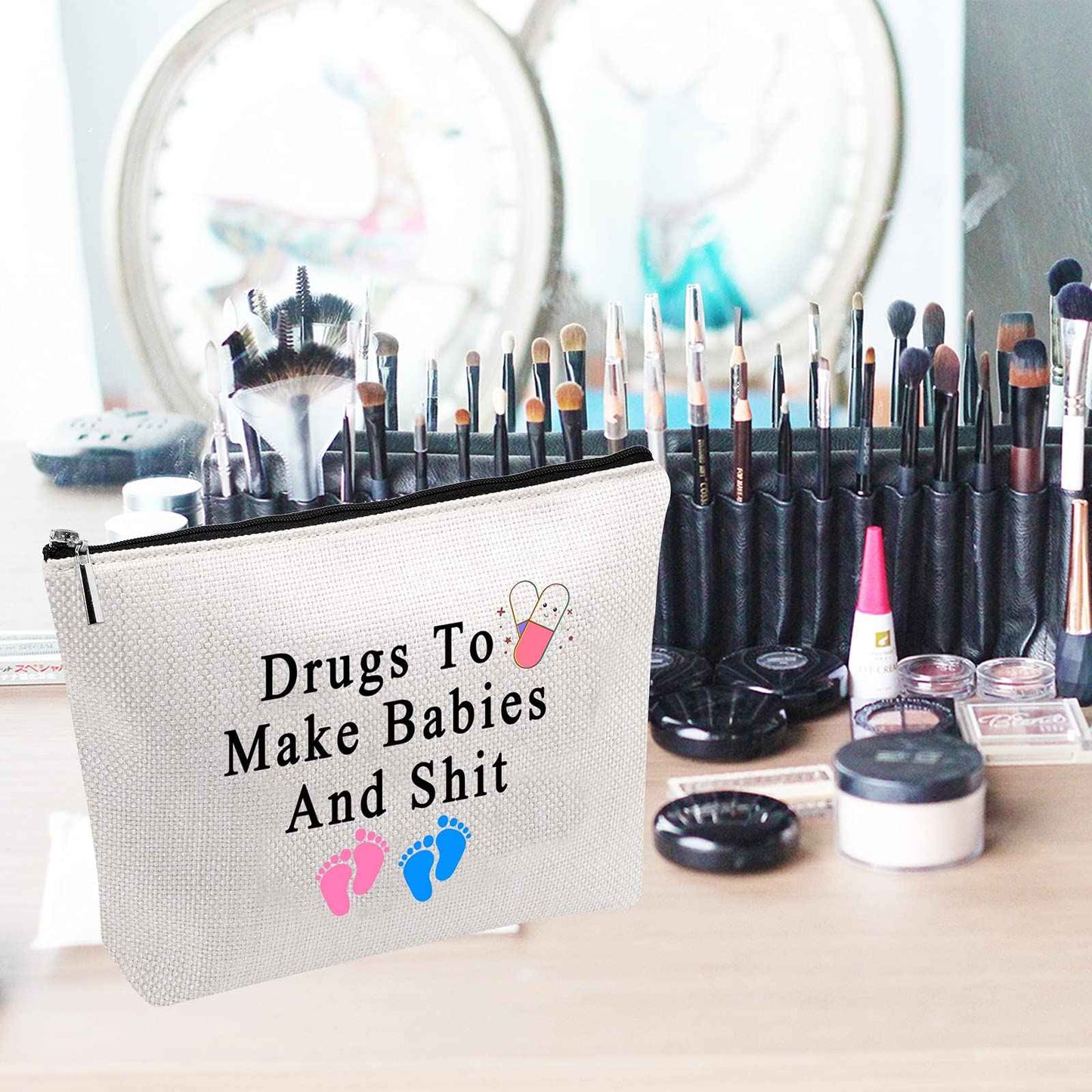 IVF Merch IVF Medicine Bag Drugs To Make Babies And Shit Meds Bag Infertility Gift Infertility Treatment Gift (Drugs To Make Babies bag)