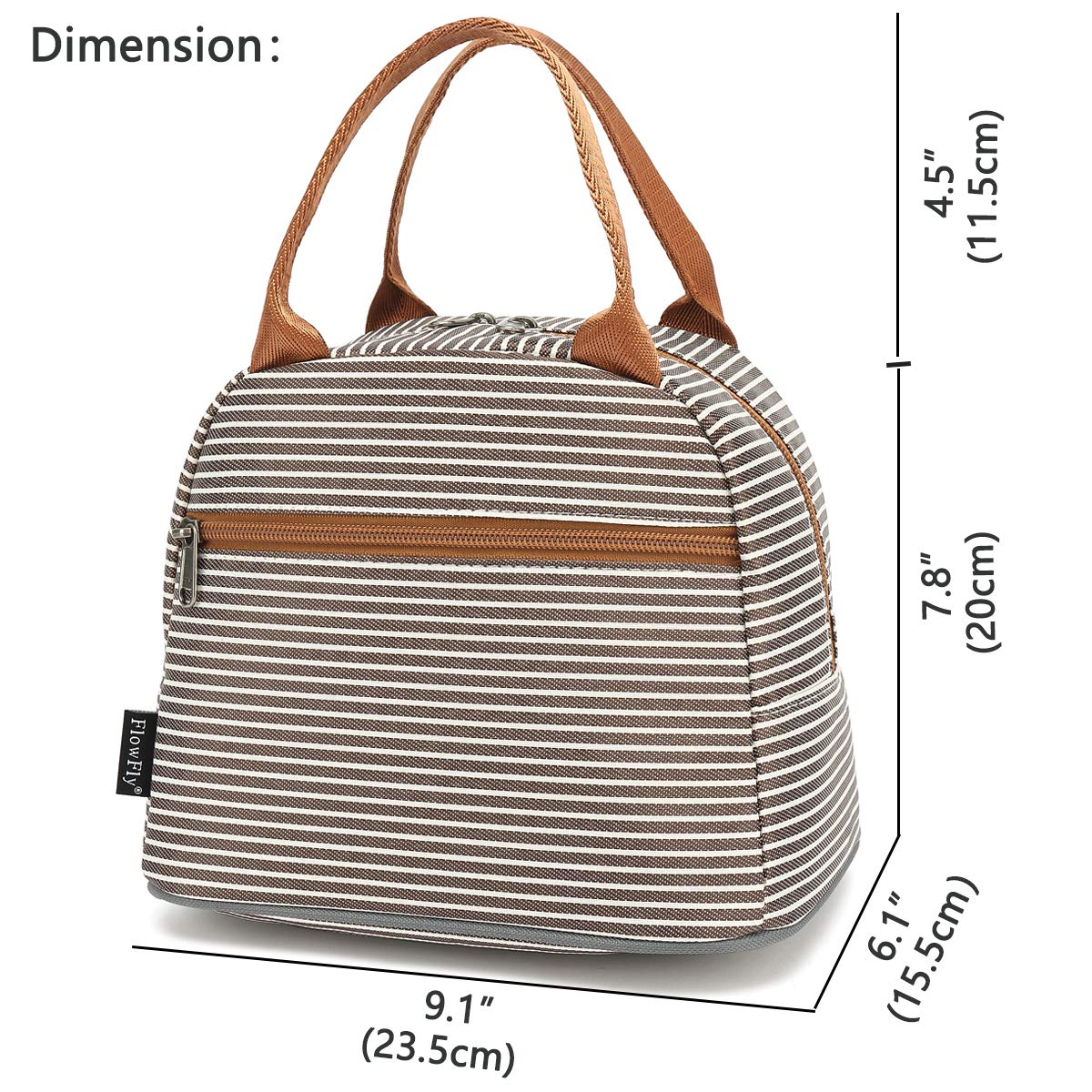 FlowFly Lunch Bag Tote Bag Lunch Organizer Lunch Holder Insulated Lunch Cooler Bag for Women/Men,Coffee