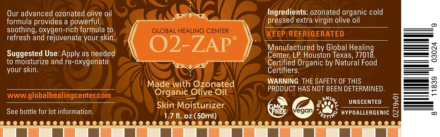 Global Healing Center Skin Therapy-Organic Ozonated Extra Virgin Olive Oil Salve for All Skin Care Routines-Cold-Pressed Face & Body Moisturizer To Hydrate and Soothe Dry Skin to Soft & Smooth-1.5 Oz