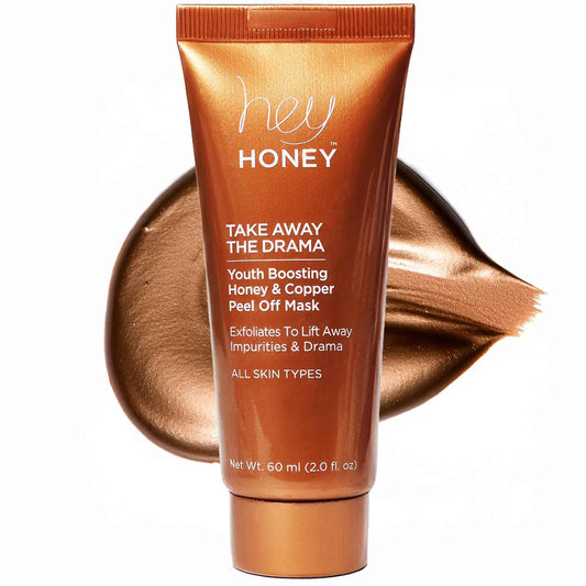 Hey Honey Skincare Copper Peel Off Face Mask with Honey, Propolis & Aloe | Hydrating & Exfoliating Facial Mask for Glowing Skin, Pore Cleansing & Anti-Aging Facial for Dull, Tired Skin 2.2 oz.