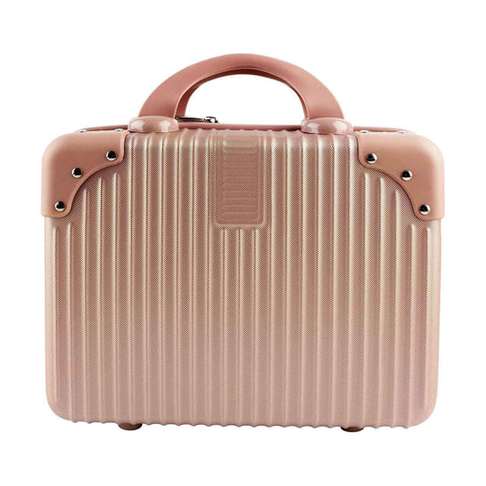Framendino, Portable Hard Shell Cosmetic Suitcase Makeup Travel Case Rose Gold
