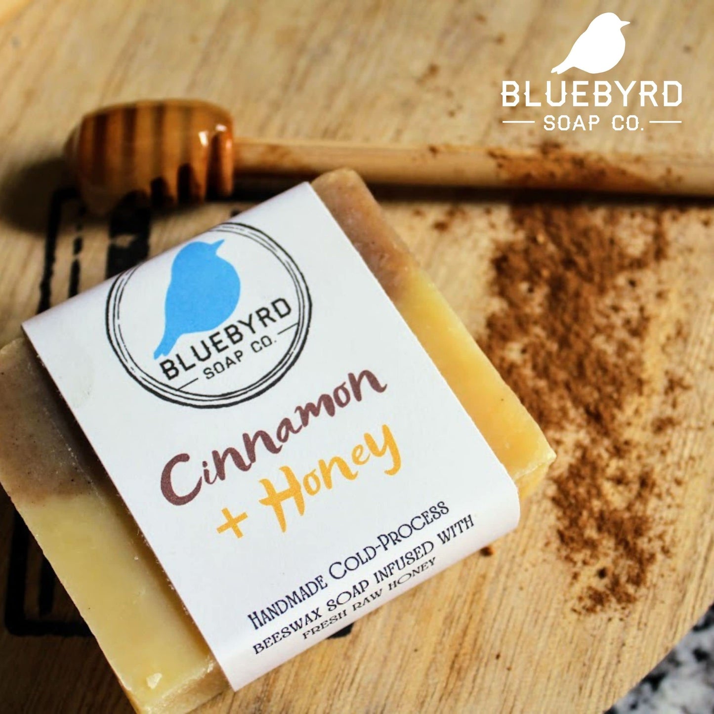 Bluebyrd Soap Co. Cinnamon Honey Soap Bar for Kids, Fun All Natural Soap Made with Beeswax, Cinnamon, & Honey | Handmade Artisan Soap for Teens Tweens Kids | Made in the USA (Cinnabee)