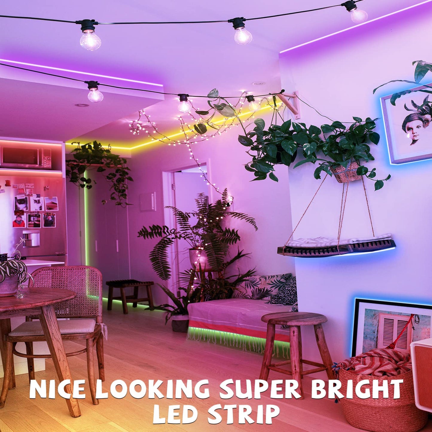 GUOTONG RGB Neon LED Strip Light 50ft/15m Waterproof Flexible LED NEON Light for Indoor Outdoor Ambient Decoration