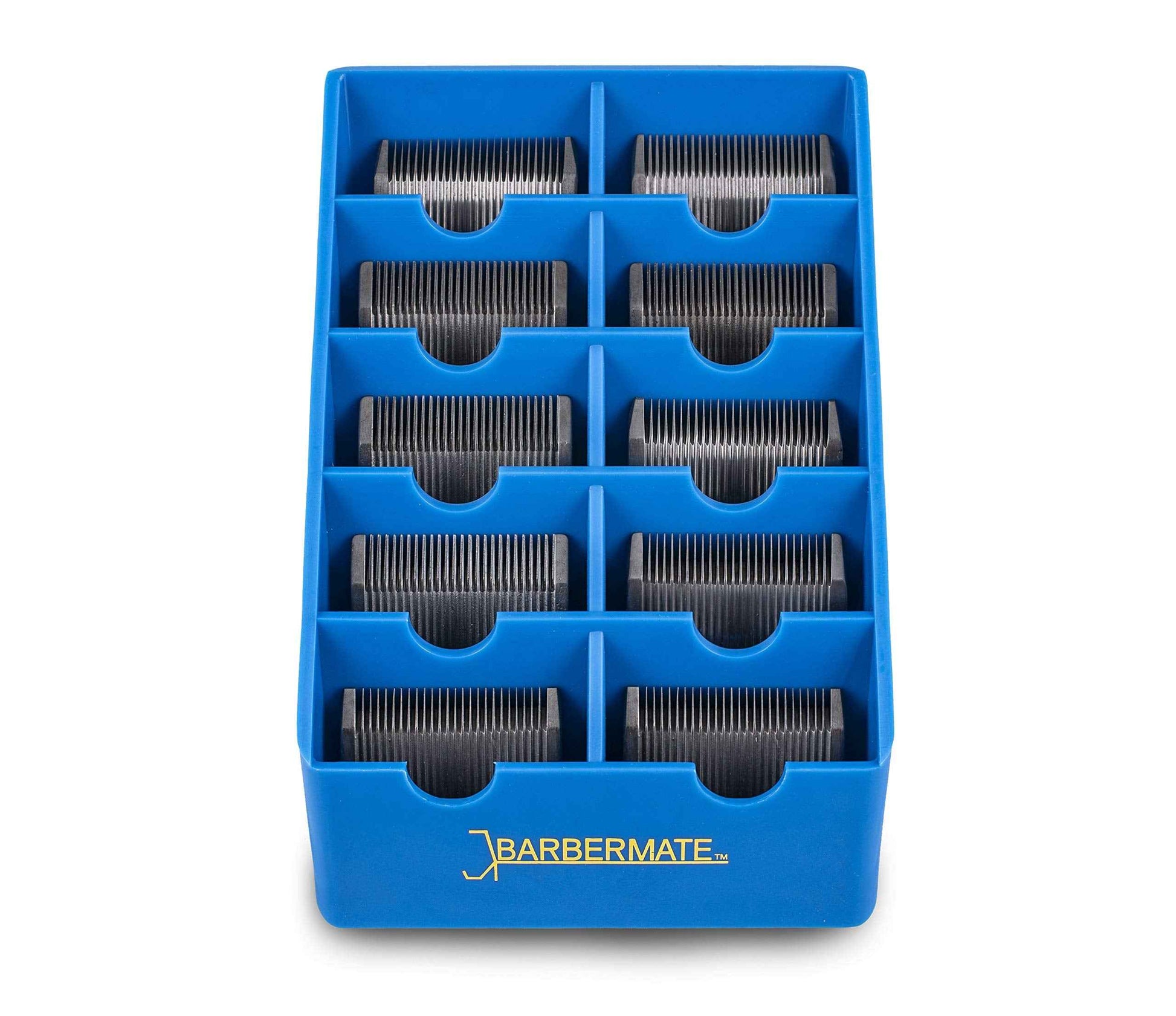 BarberMate 2 Pack Blade Rack Storage Tray - Holds 10 Clipper Blades (Blue)
