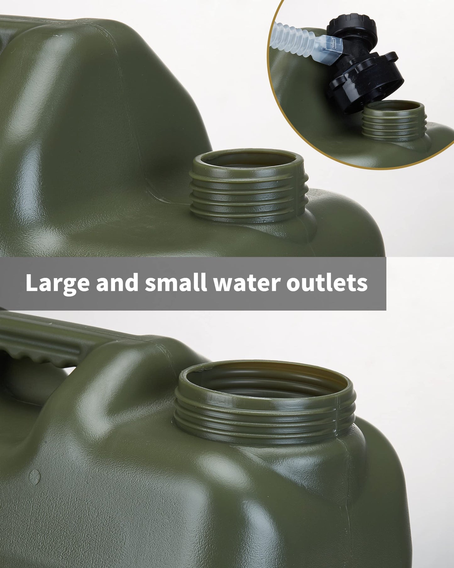 UPWOIGH 5 Gallon Water Jug, Camping Water Container, Truly No Leakage Water Storage, Large Military Green Water Tank,BPA Free Portable Emergency Overlanding Gear for Outdoors Hiking