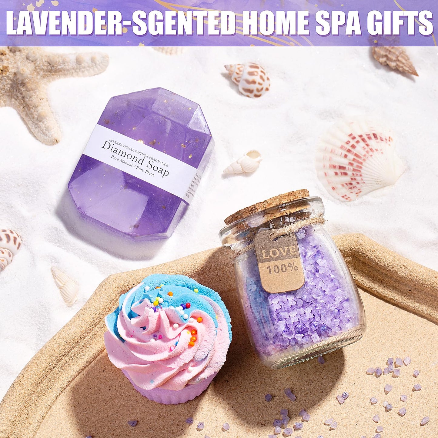 Aeenr Birthday Gifts for Women-40th Birthday Gifts Women-50th Birthday Gifts for Her 30th Birthday Lavender Purple Gift Baskets, Gift Set for Sister Mom Wife Girlfriend Coworker Best Friend-Christmas