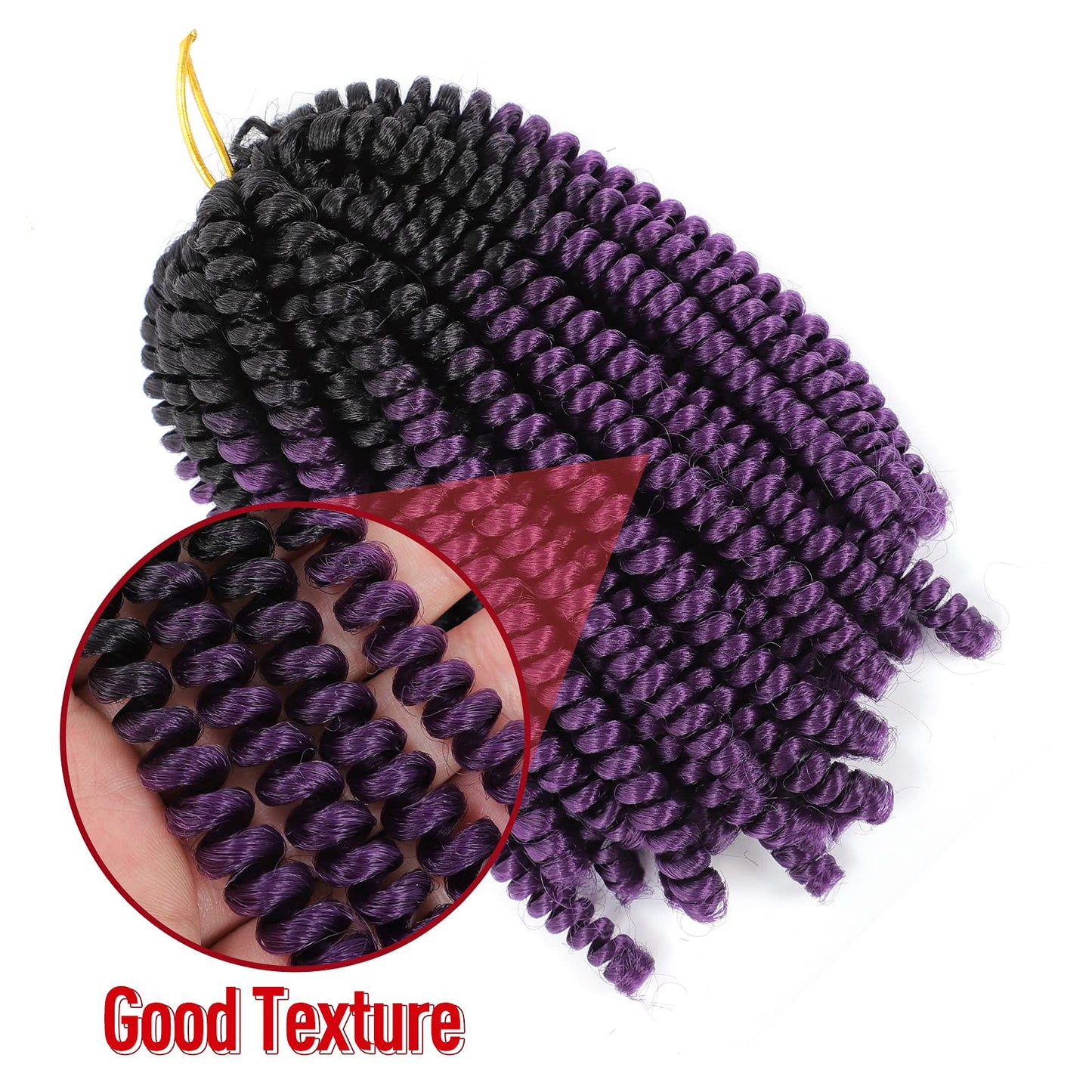 Spring Twist Hair 10 Inch 6 Packs Spring Twist Crochet Hair Spring Twist Braiding Hair For Passion Twist Butterfly Locs Crochet Twist Crochet Braids Hair Synthetic Hair Extensions(10 Inch,OTPurple)