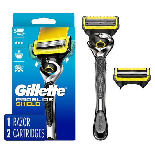 Gillette ProGlide Shield Razor for Men, Handle + 2 Blade Refills