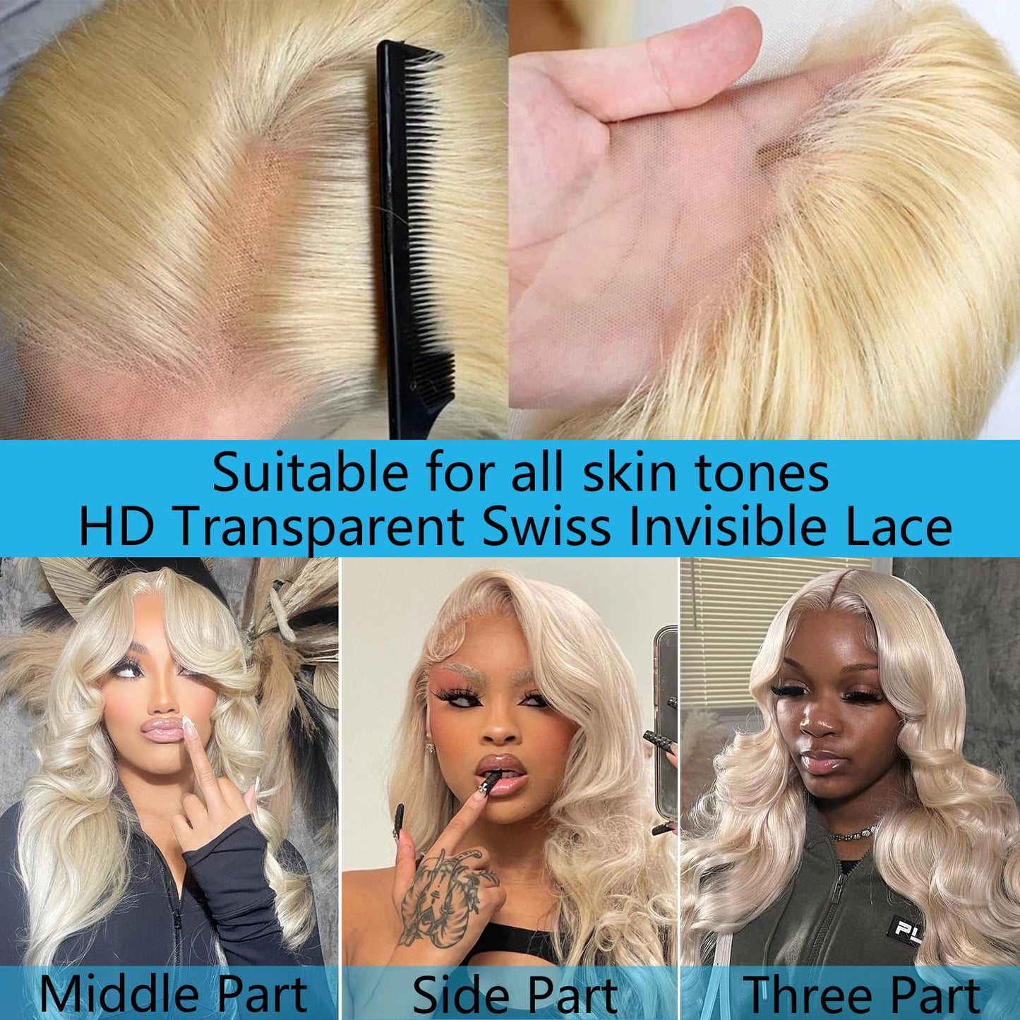 NPALO 613 lace front wig human hair 200% density blonde wig human hair 13X4 HD body wave lace front wigs human hair Pre Plucked With Baby Hair blonde lace front wigs human hair (Blonde 16 inch)