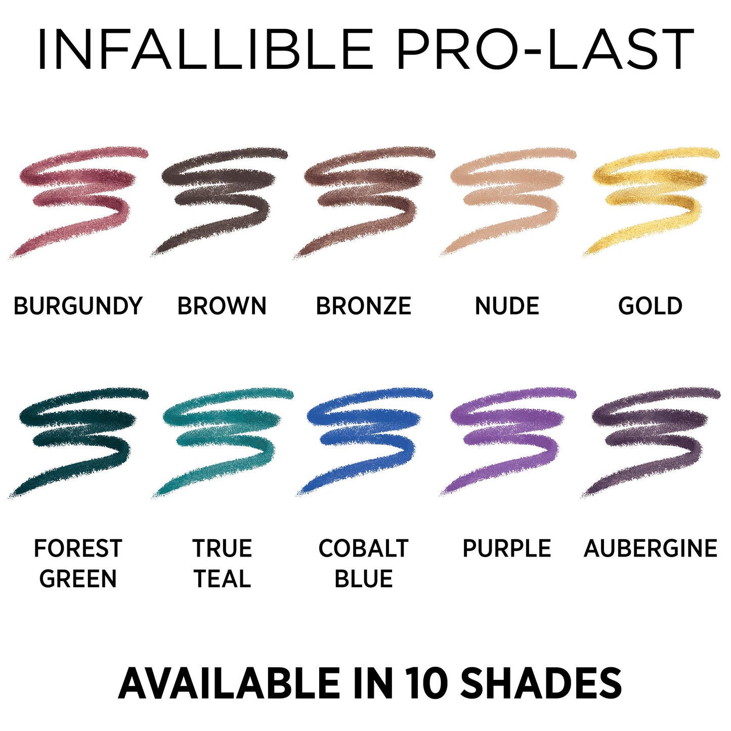 L'Oreal Paris Makeup Infallible Pro-Last Pencil Eyeliner, Waterproof and Smudge-Resistant, Glides on Easily to Create any Look, Purple, 0.042 oz.