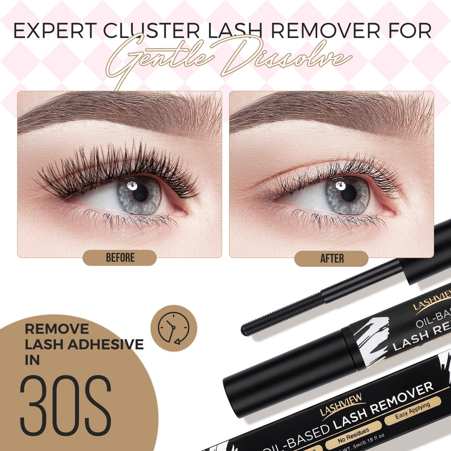 LASHVIEW 30D+40D DIY Eyelash Extension Kit, Cluster Eyelash Extensions, Individual Lashes Kit,Individual Lashes with Glue and Tweezers