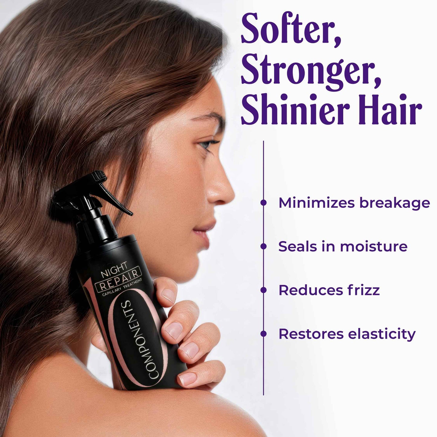 Carolayage Night Repair Treatment for Hair | Hydrating Overnight Hair Mask with Hydrolyzed Keratin and Aloe Vera | Strengthens, Restores Shine, and Reduces Frizz | Leave In, No Rinse Needed, 8.4 fl oz