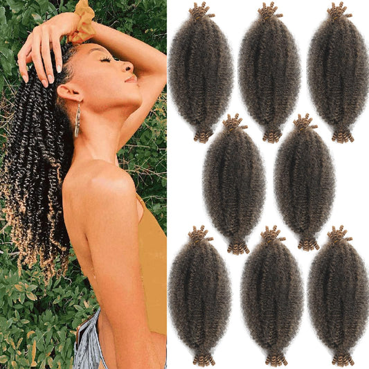 8 Packs Pre-Separated Springy Afro Twist Hair 12 Inch Spring Twist Hair Kinky Twist Crochet Hair for Black Women (T27#, 12 Inch(Pack of 8))