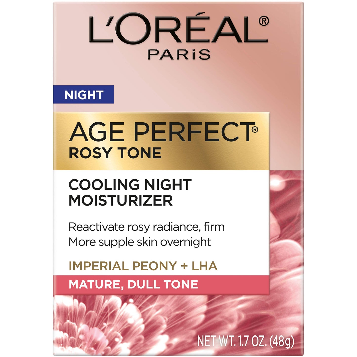 L'Oreal Paris Age Perfect Rosy Tone Anti-Aging Cooling Night Moisturizer 1.7 oz